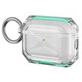 Dwukolorowe etui ochronne AirPods Pro 3 z miękkiego TPU - zielone/przezroczyste