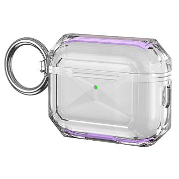 Dwukolorowe etui ochronne AirPods Pro 3 z miękkiego TPU - fioletowe/przezroczyste