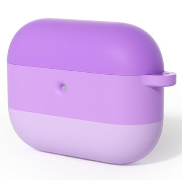 AirPods Pro 3 Gradientowe, odporne na wstrząsy silikonowe etui z karabińczykiem - fioletowe
