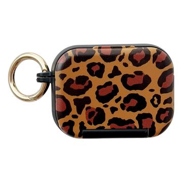 Etui AirPods Pro 3 Leopard Print ze stojakiem na telefon i lusterkiem do makijażu