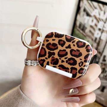 Etui AirPods Pro 3 Leopard Print ze stojakiem na telefon i lusterkiem do makijażu