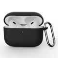 AirPods Pro 3 Silikonowe Etui z Karabińczykiem - Czarne