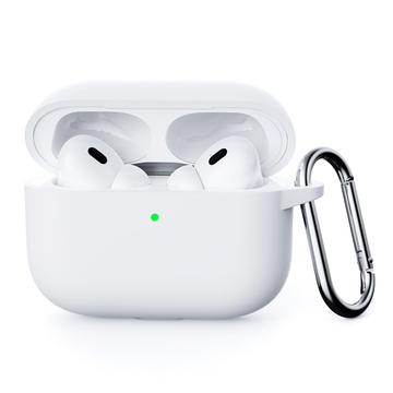 AirPods Pro 3 Silikonowe Etui z Karabińczykiem - Biel