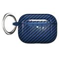 Etui z TPU z Karabińczykiem do AirPods Pro 3 - Włókno Węglowe - Błękit