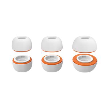 Wymienne końcówki douszne AirPods Pro/Pro 2 AhaStyle WG181 - 3 pary - białe / pomarańczowe