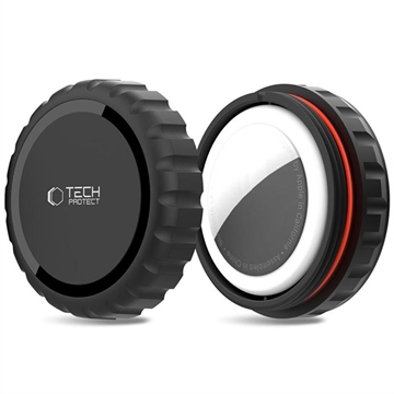 Wodoodporne etui AirTag Tech-Protect z blokadą Twist-Lock i mocowaniem samoprzylepnym 3M - czarne