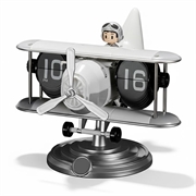 Zegar biurkowy Airplane Flip z mechanicznym wyświetlaczem czasu - biały