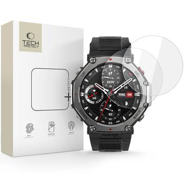 Hartowane szkło ochronne na ekran Amazfit T-Rex 3 Pro Tech-Protect Glass Fit+ - 48mm - 2 szt. - Przezroczysty