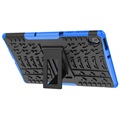 Przeciwpoślizgowe Hybrydowe Etui z Podpórką do Lenovo Tab K10 - Czerń / Błękit