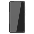 Samsung Galaxy S21 FE 5G Antypoślizgowe Hybrydowe Etui z Podpórką - Czarne