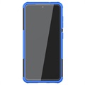 Samsung Galaxy S21 FE 5G Antypoślizgowe Hybrydowe Etui z Podpórką - Błękit / Czarne