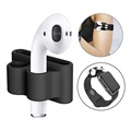 Zestaw Akcesoriów z Silikonu 4-w-1 do słuchawek Apple AirPods / AirPods 2 - Czarny