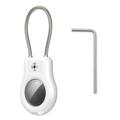Etui Apple AirTag/AirTag 2 z drucianym paskiem ze stali nierdzewnej - białe
