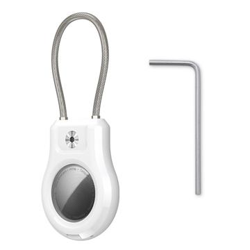 Etui Apple AirTag/AirTag 2 z drucianym paskiem ze stali nierdzewnej - białe