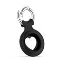 Silikonowe etui Apple AirTag Heart Design - czarne