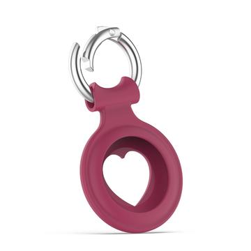 Silikonowe etui Apple AirTag Heart Design - czerwone wino