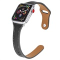 Apple Watch 7/SE/6/5/4/3/2/1 Skórzany Pasek Premium - 45mm/44mm/42mm - Czerń