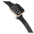 Apple Watch 7/SE/6/5/4/3/2/1 Skórzany Pasek Premium - 45mm/44mm/42mm - Czerń