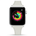 Apple Watch 7/SE/6/5/4/3/2/1 Skórzany Pasek Premium - 45mm/44mm/42mm - Biel