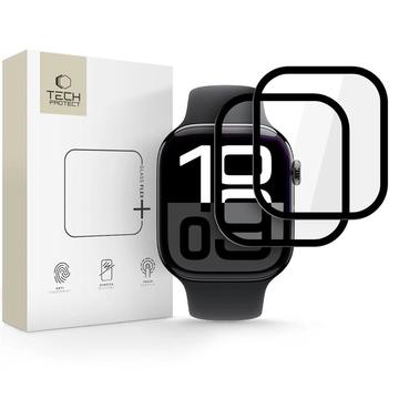 Apple Watch Series 10 Tech-Protect Glass Flex+ Hybrydowy ochraniacz ekranu - 46mm - 2 szt. - Czarna Krawędź