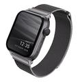 Apple Watch Series Ultra 2/Ultra/10/9/8/SE (2022)/7/SE/6/5/4/3/2/1 UNIQ Dante Milanese Strap - 49mm/45mm/44mm/42mm - Grafitowy