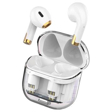 Bezprzewodowe słuchawki Bluetooth Apro 11 Stereo Sound Low Delay Sportowy zestaw słuchawkowy z etui ładującym 300 mAh - Biały