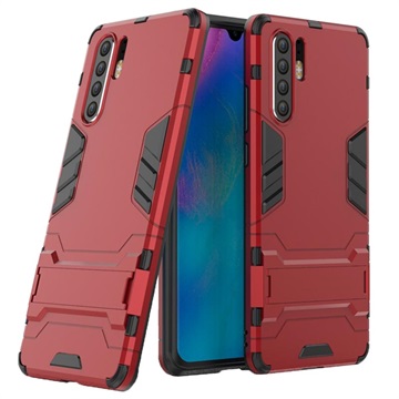 Etui Hybrydowe z Podpórką Serii Armor do Huawei P30 Pro - Czerwień