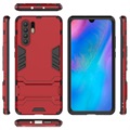 Etui Hybrydowe z Podpórką Serii Armor do Huawei P30 Pro - Czerwień