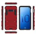 Etui Hybrydowe z Podpórką Serii Armor do Samsung Galaxy S10e - Czerwień