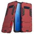 Etui Hybrydowe z Podpórką Serii Armor do Samsung Galaxy S10 - Czerwień