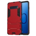 Etui Hybrydowe z Podpórką Serii Armor do Samsung Galaxy S10 - Czerwień