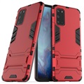Etui Hybrydowe z Podpórką Serii Armor do Samsung Galaxy S20+ - Czerwień