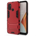 OnePlus Nord N100 Hybrydowe Etui Armor Series z Podpórką - Czerwień