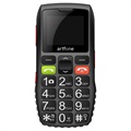 Telefon dla Seniora Artfone C1 z Przyciskiem SOS - Dual SIM - Czarno-Szary