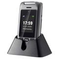 Artfone G6 Telefon z Klapką dla Seniora - 3G, Podwójny Wyświetlacz, SOS - Szary