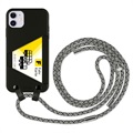Etui z TPU z paskiem Artwizz HangOn do iPhone 11 - Czerń / Zebra