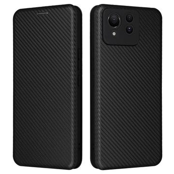 Asus Zenfone 11 Ultra Etui z Klapką - Włókno Węglowe - Czarne