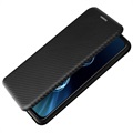 Asus Zenfone 8 Etui z Klapką - Włókno Węglowe - Czarne