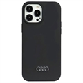 Silikonowe Etui Audi Metal Logo do iPhone 13 Pro Max - Czarne