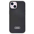 Silikonowe Etui Audi Metal Logo do iPhone 14 - Czarne
