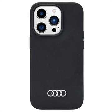 Silikonowe Etui Audi Metal Logo do iPhone 14 Pro Max - Czarne