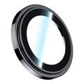 BENKS 3Pcs / Set Camera Lens Protector dla iPhone 15 Pro / 15 Pro Max Corming Grila Glass Lens Film z ramką ze stopu aluminium - czarny