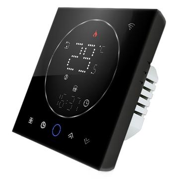 Inteligentny termostat naścienny BHT-008GCL - cyfrowy panel sterowania temperaturą do systemów ogrzewania kotłów - czarny