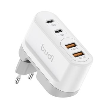 BUDI AC326TQEW Wieloportowa ładowarka 40W z 2x USB-C/USB-A - biała
