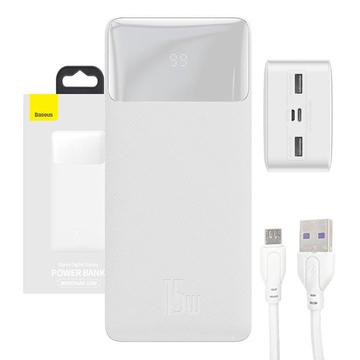 Baseus Bipow Digital Display 15W Power Bank 30000mAh - biały