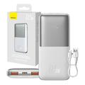Baseus Bipow Pro Digital Display Fast Charge Power Bank 10000mAh/22.5W - 2xUSB, USB-C - Biały