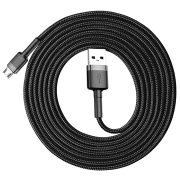 Kabel MicroUSB Baseus Cafule CAMKLF-CG1 - 2m - Szary / Czarny