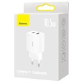 Ładowarka Sieciowa Baseus Compact z 2 Portami USB - 10.5W - Biała