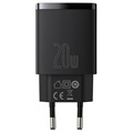 Ładowarka Sieciowa Baseus Compact 20W - USB-C PD3.0, USB QC3.0 - Czarna