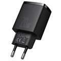 Ładowarka Sieciowa Baseus Compact 20W - USB-C PD3.0, USB QC3.0 - Czarna